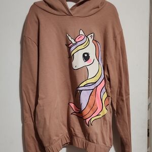 H&M Kids Brown Hoodie with Unicorn Design